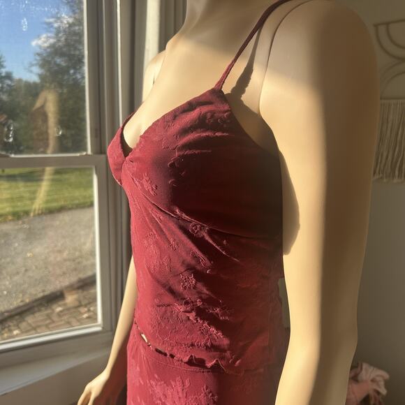 NWT Woman’s Red camisole top and maxi-length skirt No Boundaries 90s look Sm:S - Picture 9 of 16